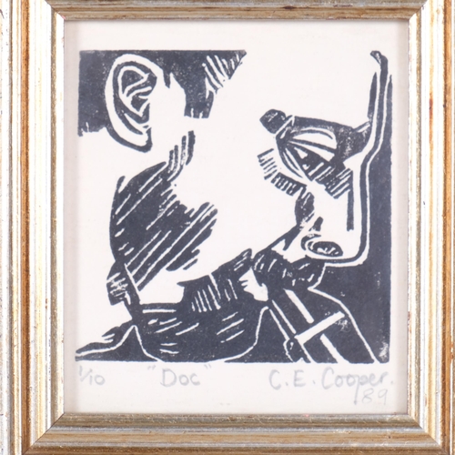 722 - Derek Owen Cooper RA (1933 - 2012), Doc, woodblock print, 1989, signed in pencil, overall frame dime... 