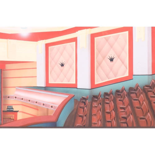 727 - A set of 3 Art Deco Period watercolour/gouache architectural designs for a cinema interior, thought ... 