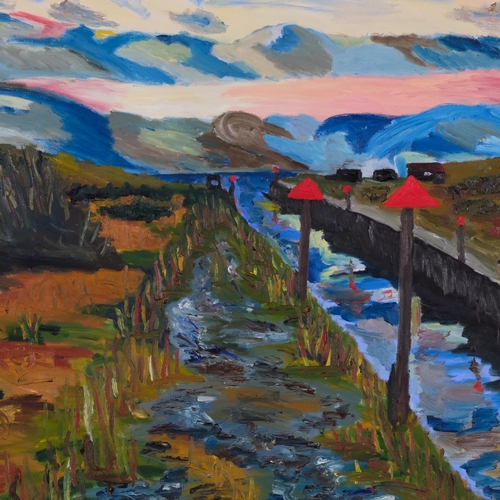 734 - Rostislav Romanoff, 'No One Of The Four Sisters Of Camber Sands' (2013), large scale oil on canvas, ... 