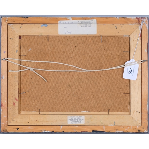 739 - David Jan Curtis (born 1948), Rhubard, oil on board, 1999, 18cm x 25cm, framed