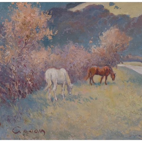 740 - Emerson Groom (1890 - 1983), gypsy encampment, 45cm x 55cm, framed
