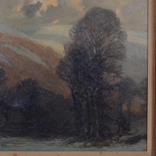 747 - Frederick Hayden (born 1874), mountain landscape, oil on canvas, 46cm x 61cm, framed