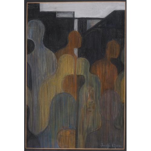 751 - Jennifer Lipman (1935 - 2022), pair of figurative studies, pastel/charcoal on paper, framed and glaz... 