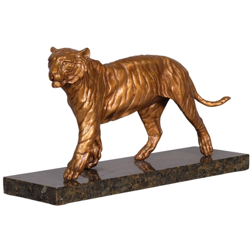 752 - Byron Howard (1935 - 2019), Tiger, bronze sculpture on marble base, base length 50cm
