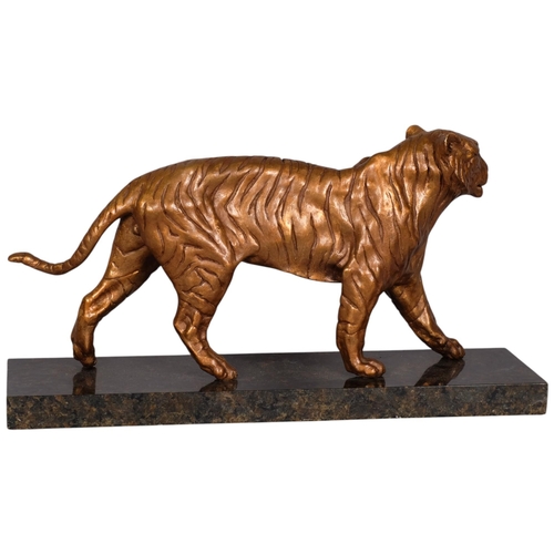 752 - Byron Howard (1935 - 2019), Tiger, bronze sculpture on marble base, base length 50cm