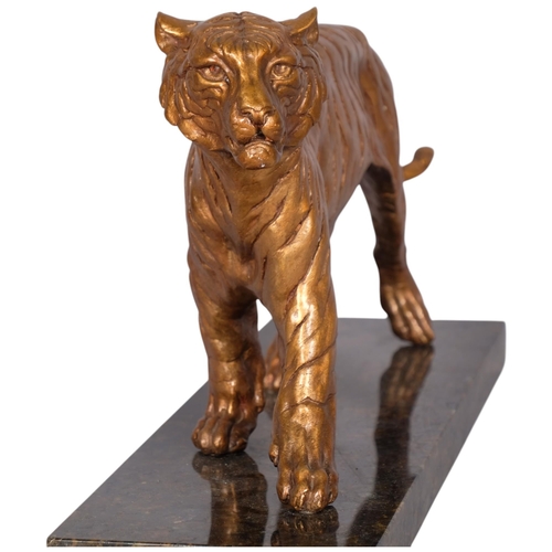752 - Byron Howard (1935 - 2019), Tiger, bronze sculpture on marble base, base length 50cm