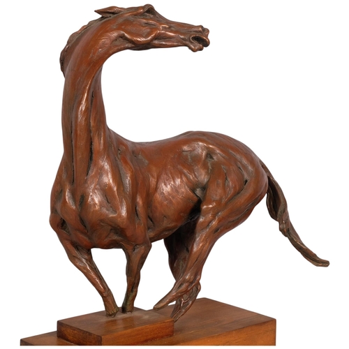 754 - Byron Howard (1935 - 2019), Horse, resin bronze sculpture on wood plinth, overall height 45cm