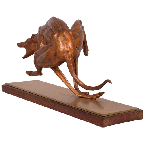 755 - Byron Howard (1935 - 2019), Greyhound, bronze sculpture on wood and bronze plinth, base length 41cm