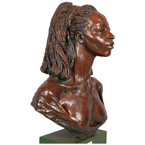 756 - Byron Howard (1935 - 2019), African Girl called Mary Acombwe, life-size resin bronze sculpture on st... 