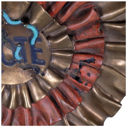 758 - Byron Howard (1935 - 2019), Political Rosette, bronze sculpture, diameter 22cm