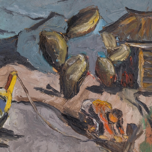 779 - Continental fisherman, mid-20th century oil on canvas, unsigned, 45cm x 61cm, framed