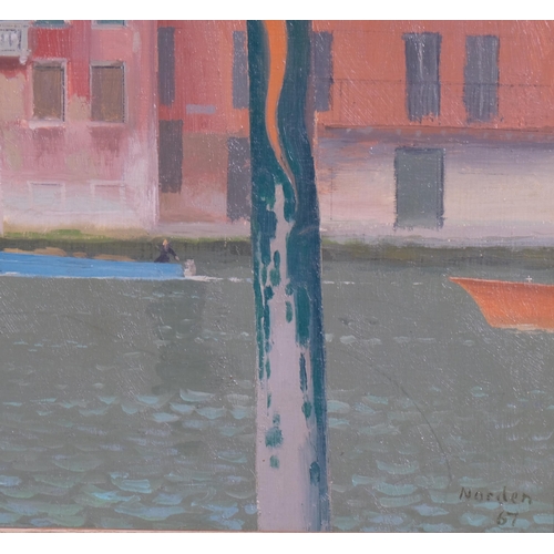 780 - Gerald Norden (1912 - 2000), Venice gondola, 1967, oil on board, 30cm x 40cm, framed