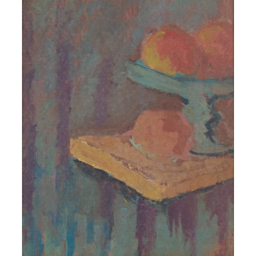 781 - Still life study, oil on board, unsigned, 32cm x 27cm, framed