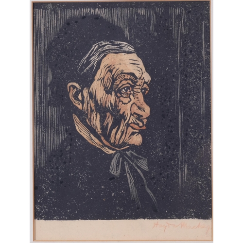 784 - Haydn Reynolds Mackey (1883 - 1979), 2 woodblock portraits, 1 signed in red crayon below the image, ... 