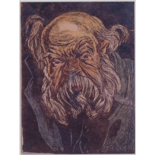 784 - Haydn Reynolds Mackey (1883 - 1979), 2 woodblock portraits, 1 signed in red crayon below the image, ... 