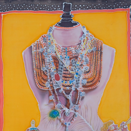 812 - Linda King (born 1960), Torso Still Life, batik painting, 1989, 89cm x 61cm, framed
