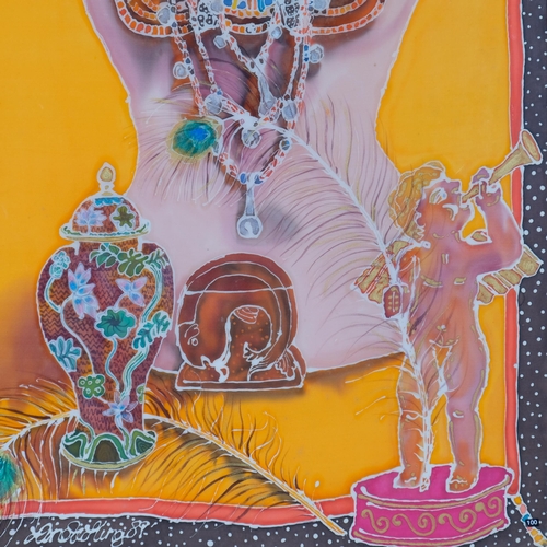 812 - Linda King (born 1960), Torso Still Life, batik painting, 1989, 89cm x 61cm, framed