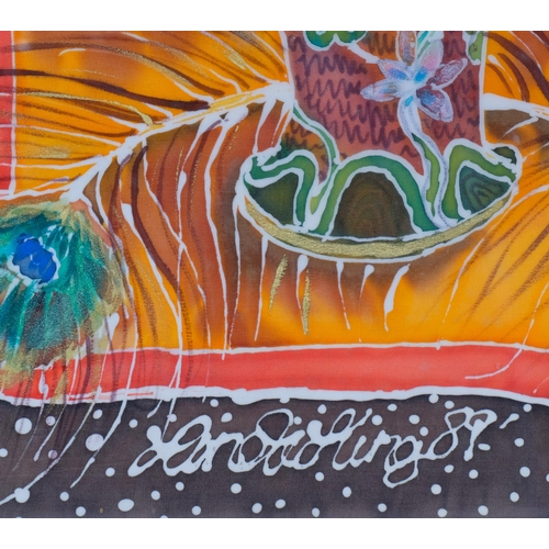 812 - Linda King (born 1960), Torso Still Life, batik painting, 1989, 89cm x 61cm, framed
