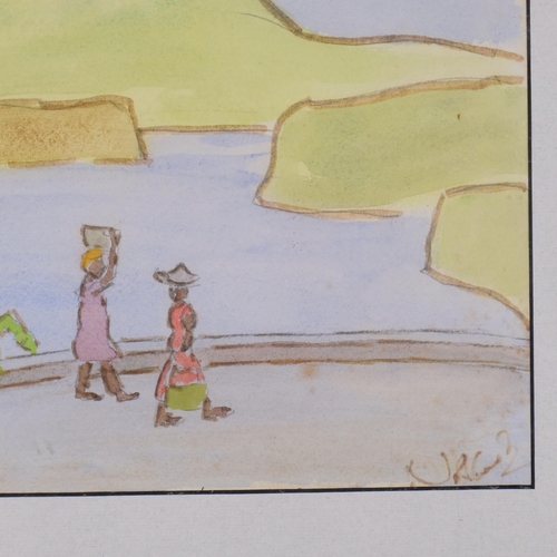 814 - Noel Coward (1899 - 1973), Caribbean scene, watercolour, 24cm x 35cm, framed