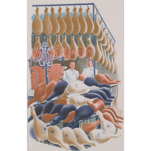 Eric Ravilious (1903-1942), lithograph in colours on paper, Hams, 19cm ...