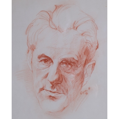 766B - Byron Howard (1935 - 2019), 3 head studies of Sir John Barbirolli (Conductor 1899 - 1970), sanguine ... 