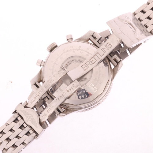 1000 - BREITLING - a stainless steel Navitimer automatic chronograph calendar bracelet watch, ref. A13022, ... 