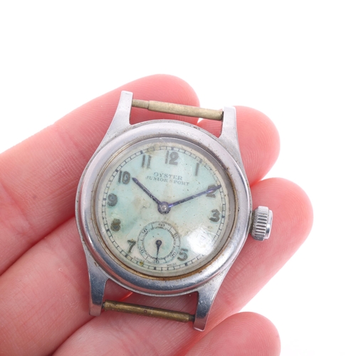 1005 - ROLEX - a stainless steel Oyster Junior Sport mechanical wristwatch head, ref. 2784, circa 1939, sil... 