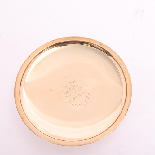1037 - PAREL WATCH CO - an Aesthetic Movement gold filled open-face keyless pocket watch, white enamel dial... 