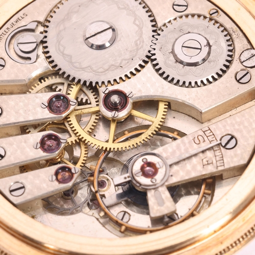 1037 - PAREL WATCH CO - an Aesthetic Movement gold filled open-face keyless pocket watch, white enamel dial... 