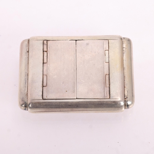 1052 - An Art Deco Swiss sterling silver mechanical purse watch, by Tavannes Watch Co, circa 1930, silvered... 
