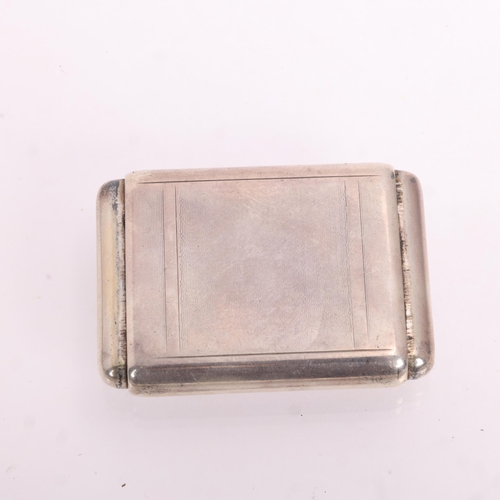 1052 - An Art Deco Swiss sterling silver mechanical purse watch, by Tavannes Watch Co, circa 1930, silvered... 