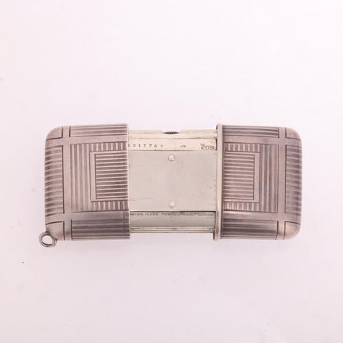 1053 - An Art Deco Swiss silver automatic purse watch, circa 1930, silvered dial with black Arabic numerals... 