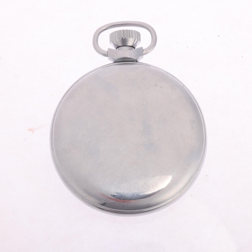 1059 - A Smiths chrome plated Ranger open-face keyless pocket watch, American Plains landscape dial with bl... 