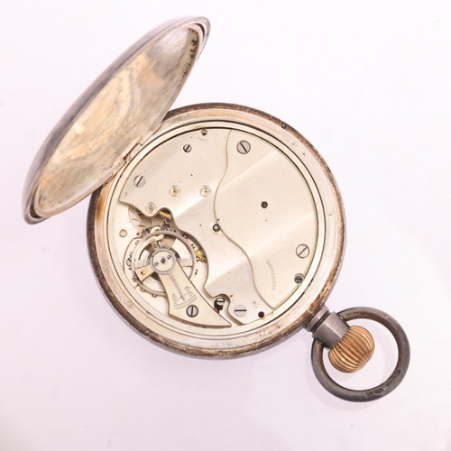 1060 - An early 20th century silver open-face keyless pocket watch, by James Walker, white enamel dial with... 