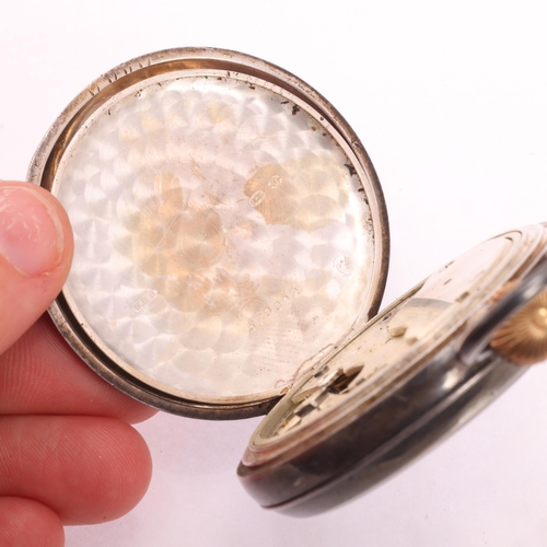 1060 - An early 20th century silver open-face keyless pocket watch, by James Walker, white enamel dial with... 