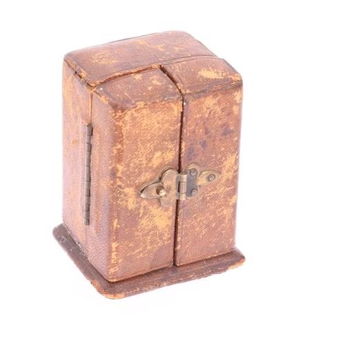 1062 - An Art Deco sterling silver-gilt white enamel miniature carriage clock, circa 1910, white dial with ... 