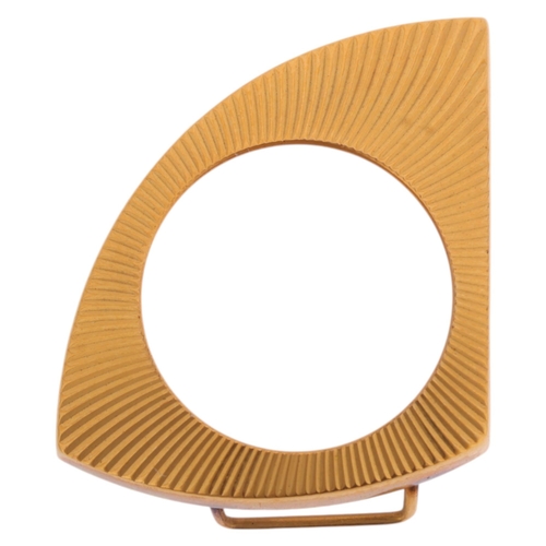 1068 - A lady's 18ct gold watch case, circa 1960s, asymmetrical form, with fluted decoration, unmarked moun... 