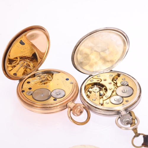 1069 - 2 Antique pocket watches, comprising gold plated full hunter example by Thomas Russell & Son of Live... 