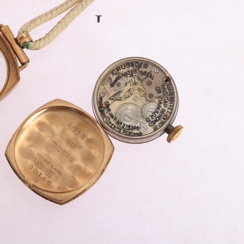 1070 - 2 x lady's 9ct gold mechanical watches, comprising Crusader 16.3g gross, and Griffon with gold plate... 