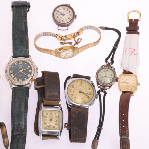 1072 - Various watches, including silver wristwatch, Siro Shock-Proof pocket watch, etc