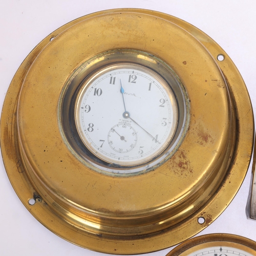 1074 - 3 early 20th century timepieces, including silver-fronted lever example, width 7.5cm (3)