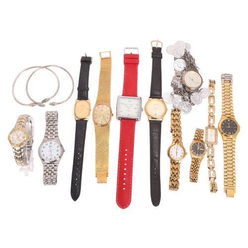 1075 - Various wristwatches, including Seiko SQ, Rotary, Accurist, Cardini, etc