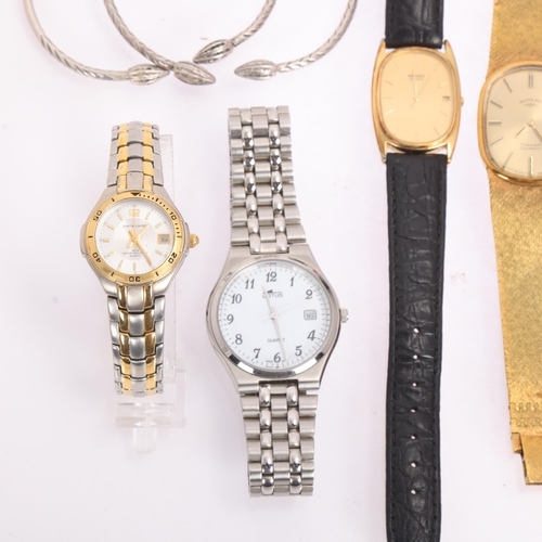 1075 - Various wristwatches, including Seiko SQ, Rotary, Accurist, Cardini, etc