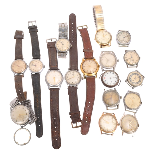 1079 - A quantity of Vintage wristwatches, including Cyma, Roamer, Smiths Empire, Hedico, etc