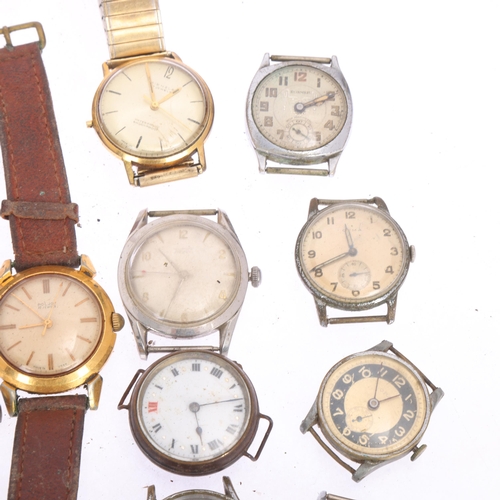 1079 - A quantity of Vintage wristwatches, including Cyma, Roamer, Smiths Empire, Hedico, etc