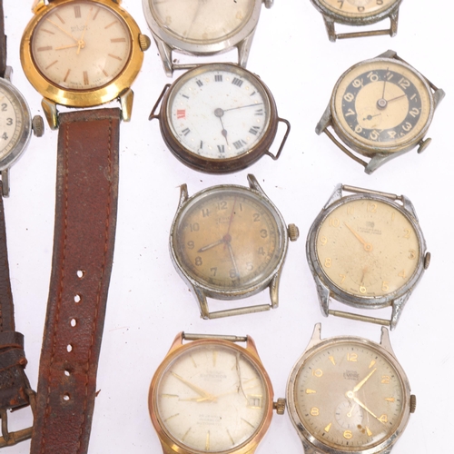 1079 - A quantity of Vintage wristwatches, including Cyma, Roamer, Smiths Empire, Hedico, etc