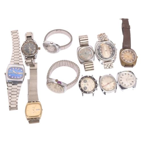 1080 - A quantity of Vintage wristwatches, including Globa Sport, Cetikon, Timex Racer, Tegrov Date, Sicura... 