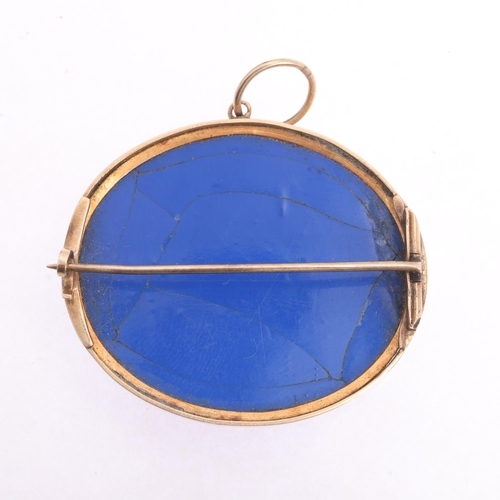 1118 - A 19th century Grand tour Italian micro-mosaic 'Roman Colosseum' panel brooch, circa 1850, oval form... 