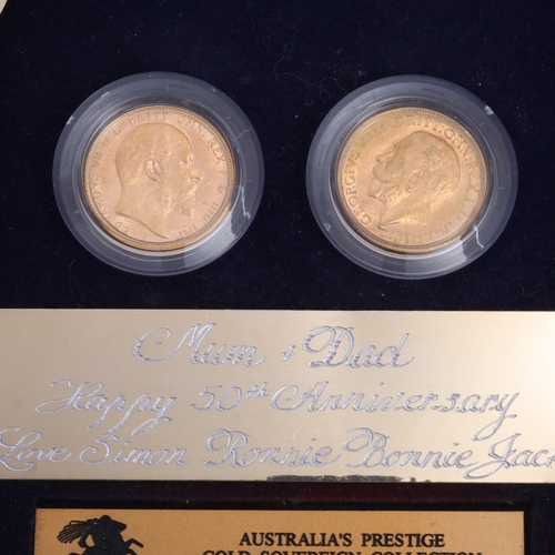 1223 - Australia's Prestige Gold Sovereign Two Coin Collection, comprising Edward VII 1908 full sovereign, ... 