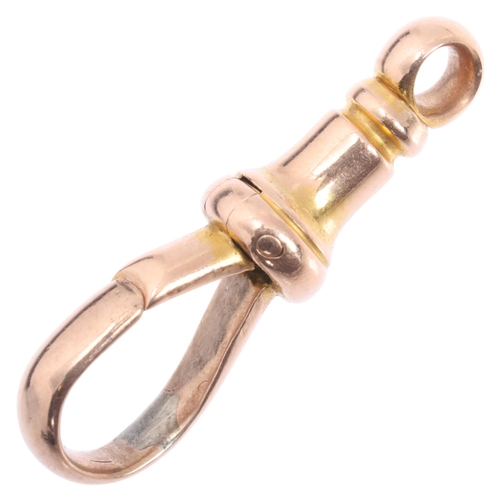 1227 - An Antique 15ct rose gold dog clip, unmarked mount tests as 15ct, 23.3mm, 2g